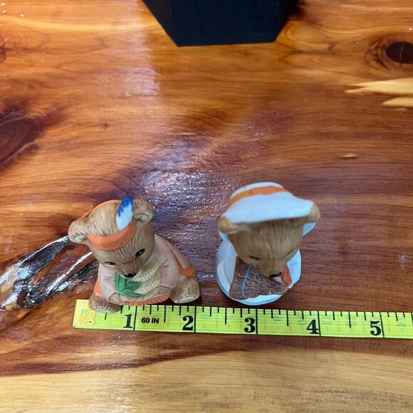 Vintage Homco Set 5312 Ceramic Figurines Thanksgiving Bears Fall Harvest 2 Piece - Picture 5 of 10